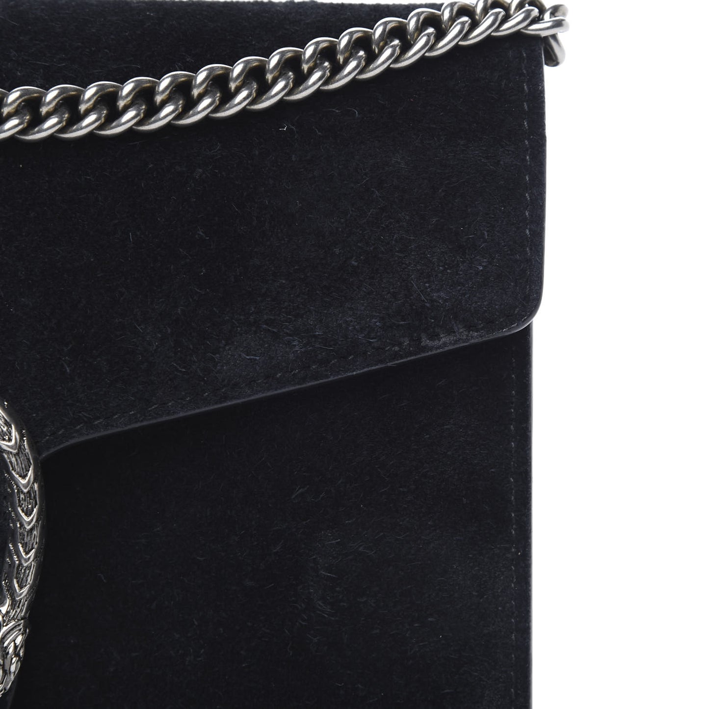 Suede Mini Dionysus Chain Wallet Black