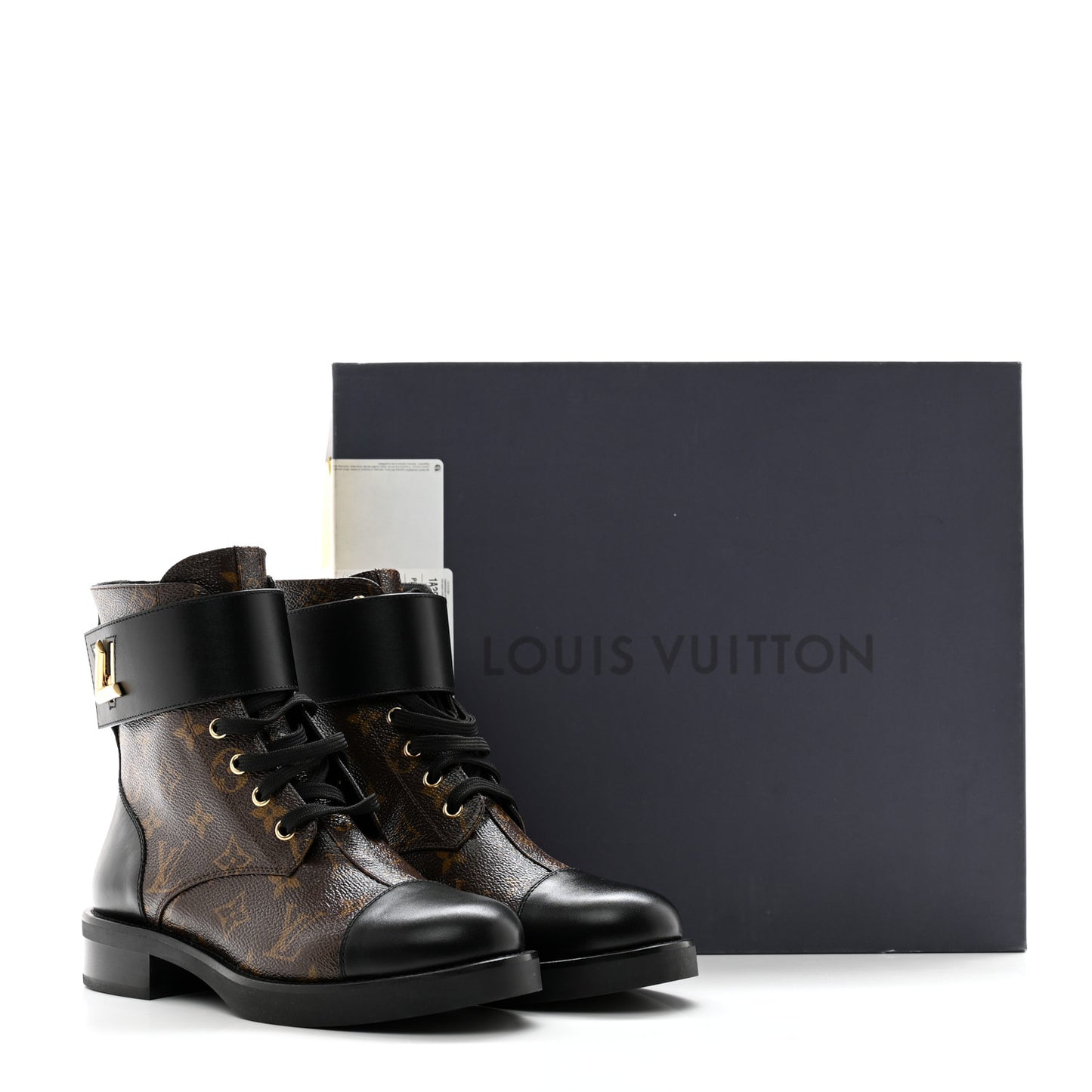 Calfskin Monogram Wonderland Flat Ranger Boots 38 Black