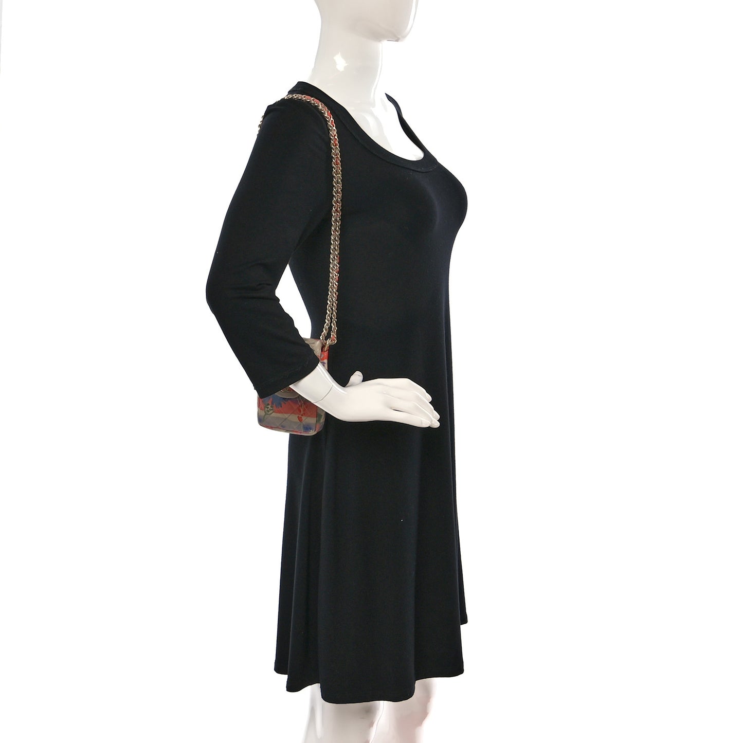 Lambskin Floral Printed Quilted Phone Holder Multicolor