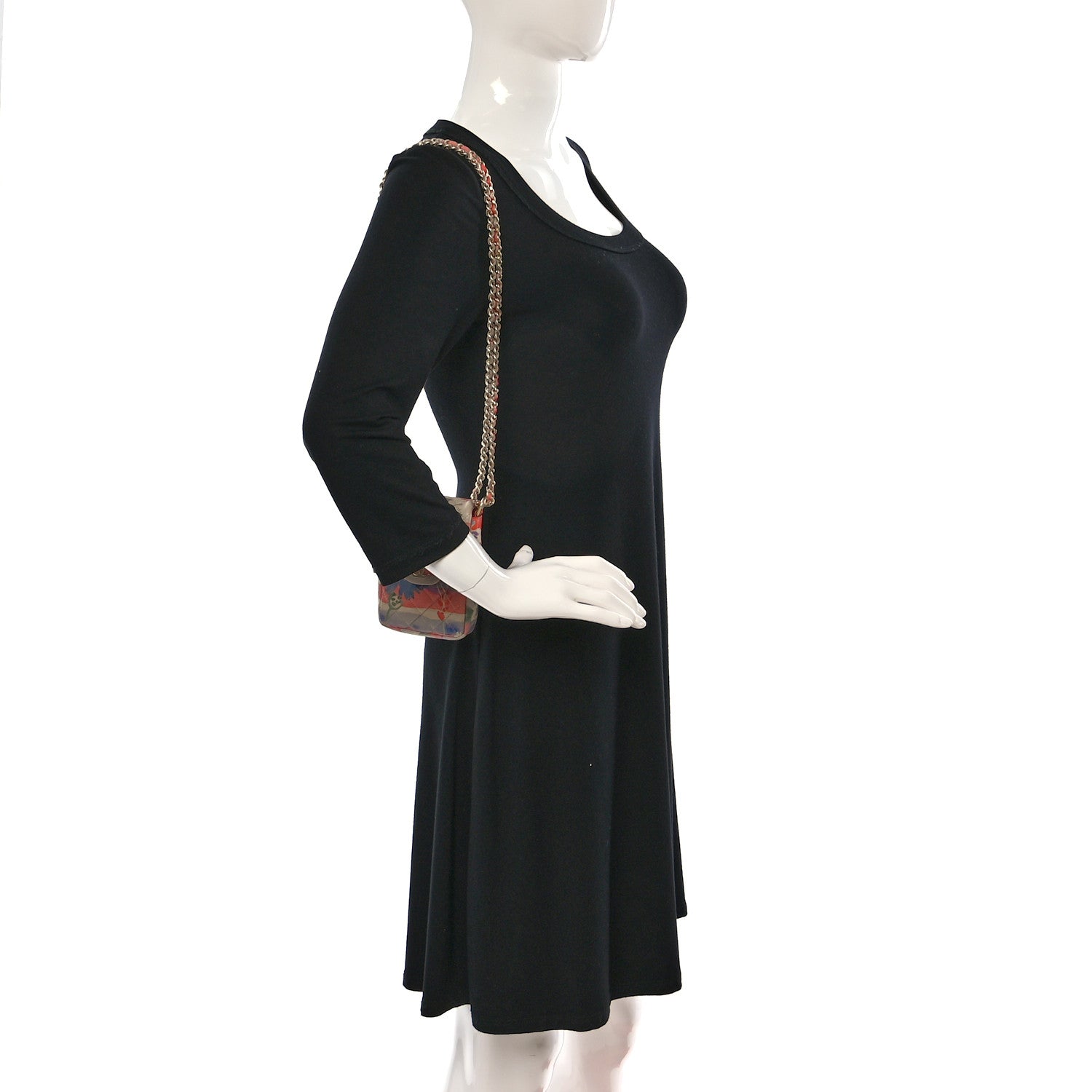 Chanel Lambskin Floral Printed Quilted Phone Holder Multicolor 2 of 12