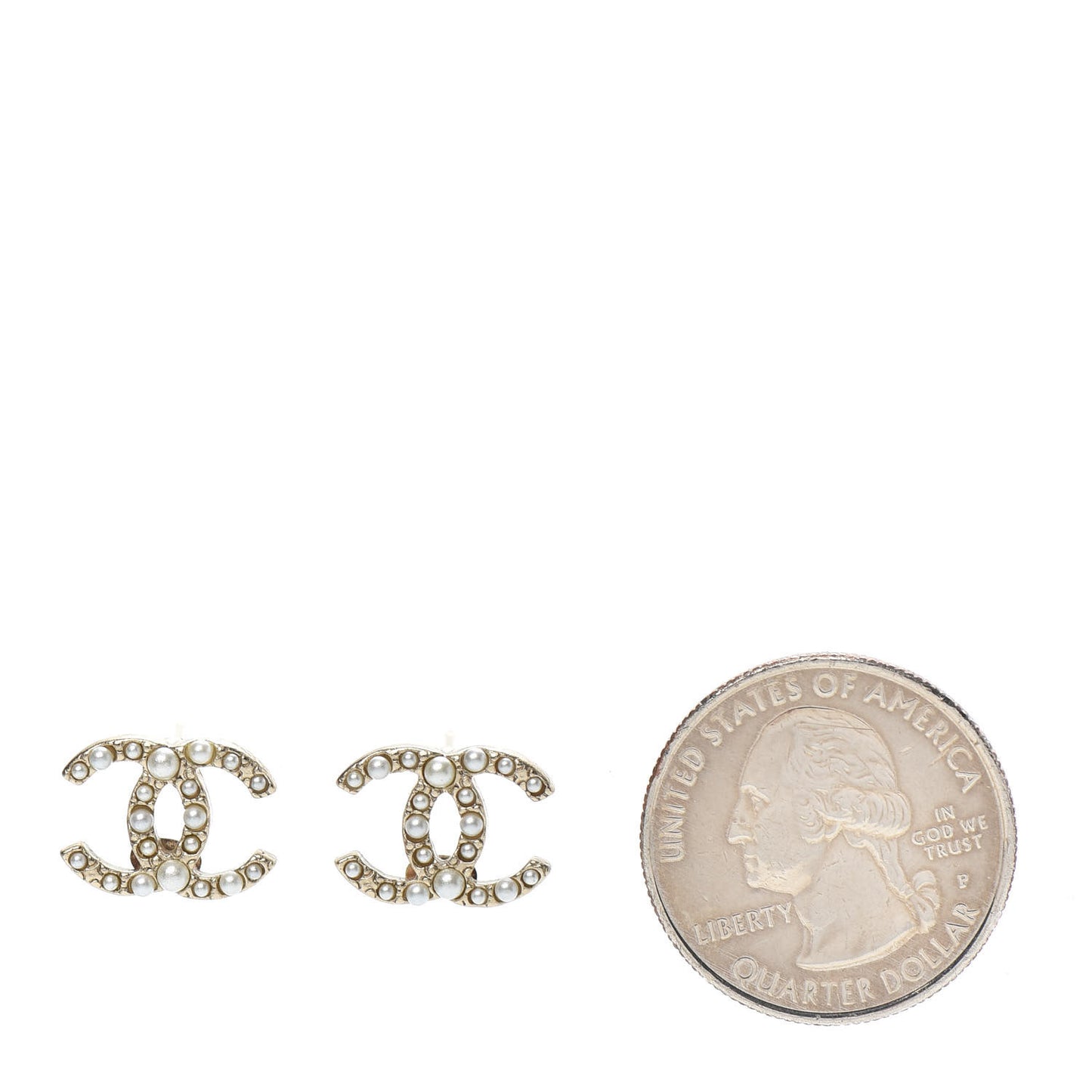 Pearl CC Earrings Light Gold