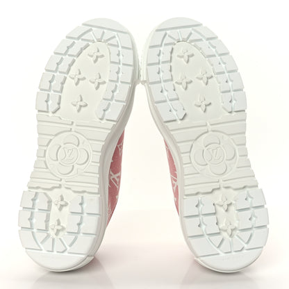 Louis Vuitton Denim Monogram Squad Sneakers 38.5 Pink 6 of 8