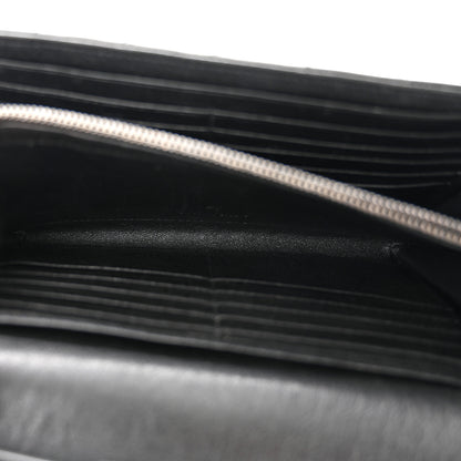Saint Laurent Sheepskin Tri-Quilt Monogram Envelope Chain Wallet Black 5 of 10