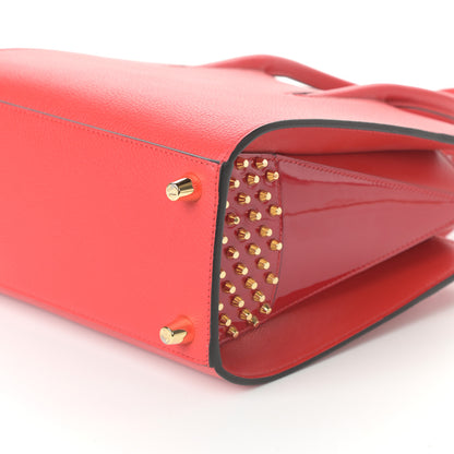 Christian Louboutin Calfskin Patent Studded Small Paloma Red 9 of 9