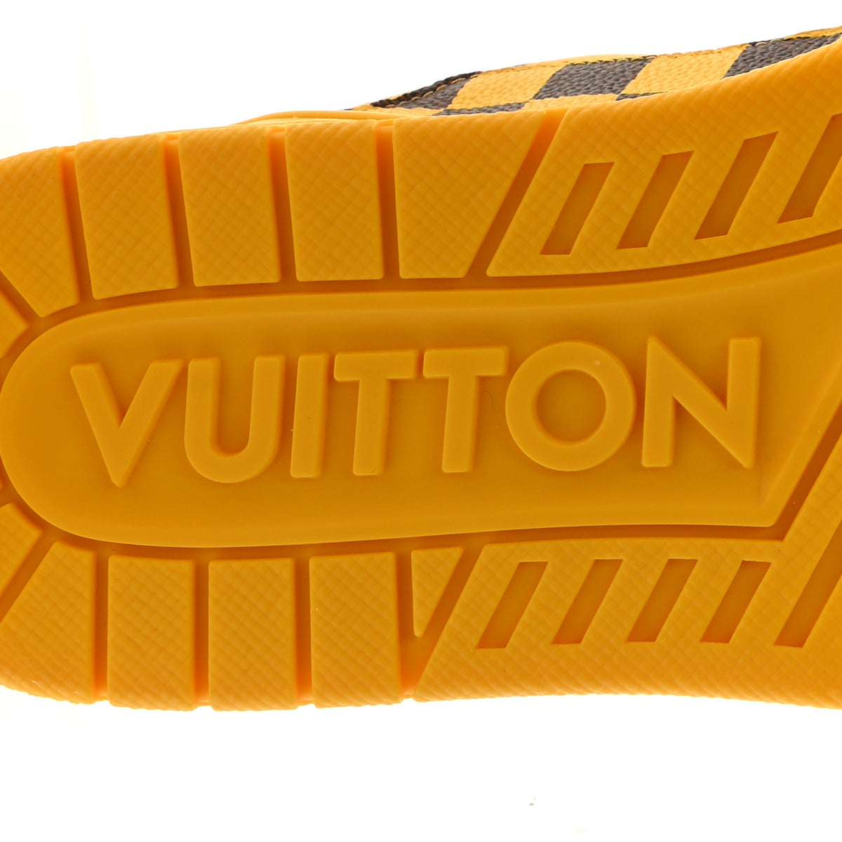 Louis Vuitton Damier Pop Grained Calfskin Mens LV Trainer Sneakers 8 Jaune Mat 8 of 9
