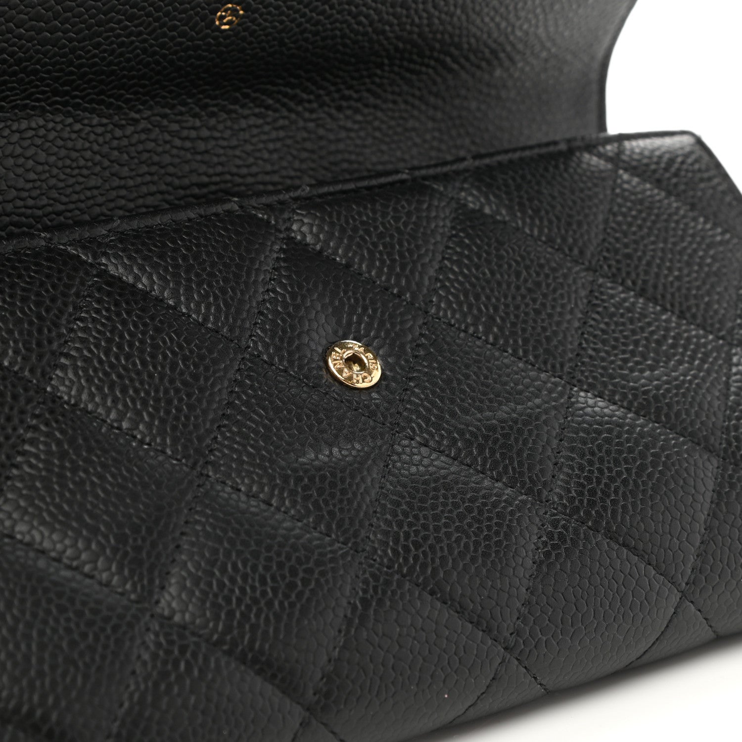 Chanel Caviar Quilted Large Gusset Flap Wallet Black 12 of 14