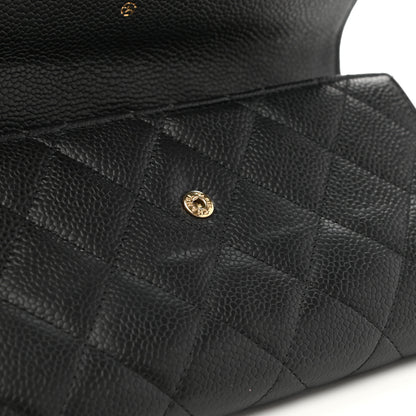 Chanel Caviar Quilted Large Gusset Flap Wallet Black 12 of 14