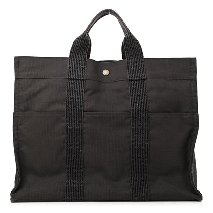 Hermes Canvas Herline Tote MM Grey 1 of 12