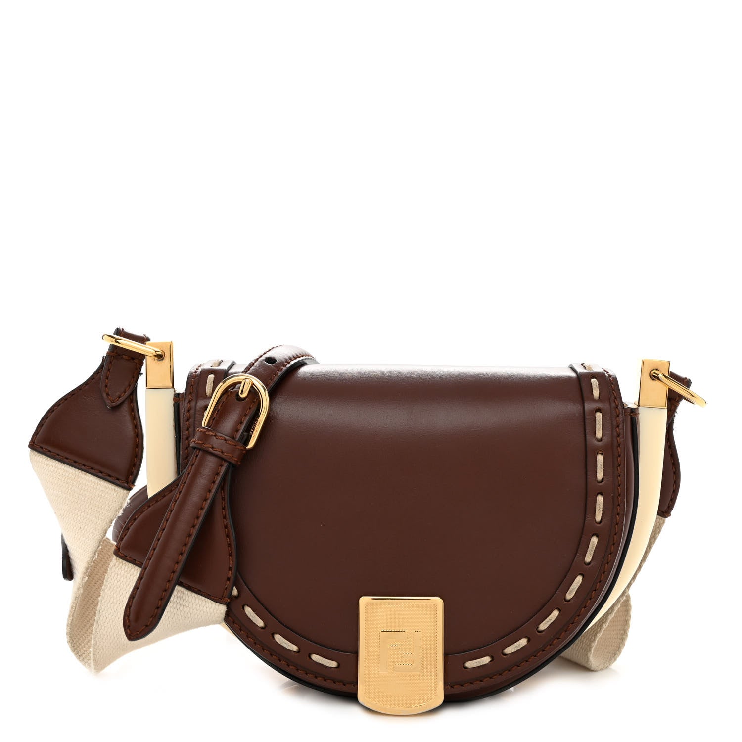 Fendi Vitello King Plexiglass Macro Stitchings Moonlight Shoulder Bag Praline 1 of 11