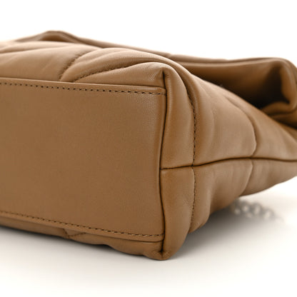 Saint Laurent Lambskin Quilted Toy Loulou Puffer Monogram Chain Satchel Dark Cork 10 of 10