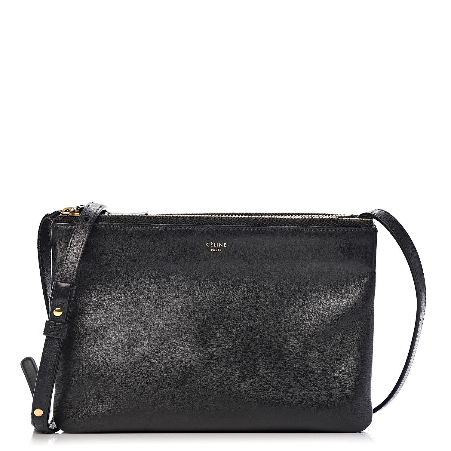 Celine Lambskin Small Trio Crossbody Bag Black 1 of 12