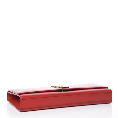 Saint Laurent Grain De Poudre Classic Monogram Cassandre Clutch New Red 4 of 10