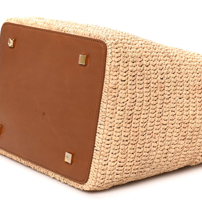 Saint Laurent Raffia Vegetable Le 37 Bucket Bag Naturel Brick 8 of 9