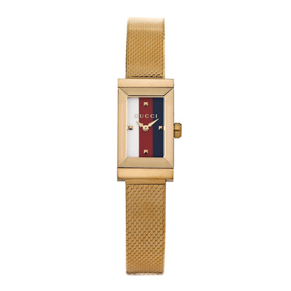 Gucci Stainless Steel 14mm Web G-Frame Quartz Watch Gold 1 of 5