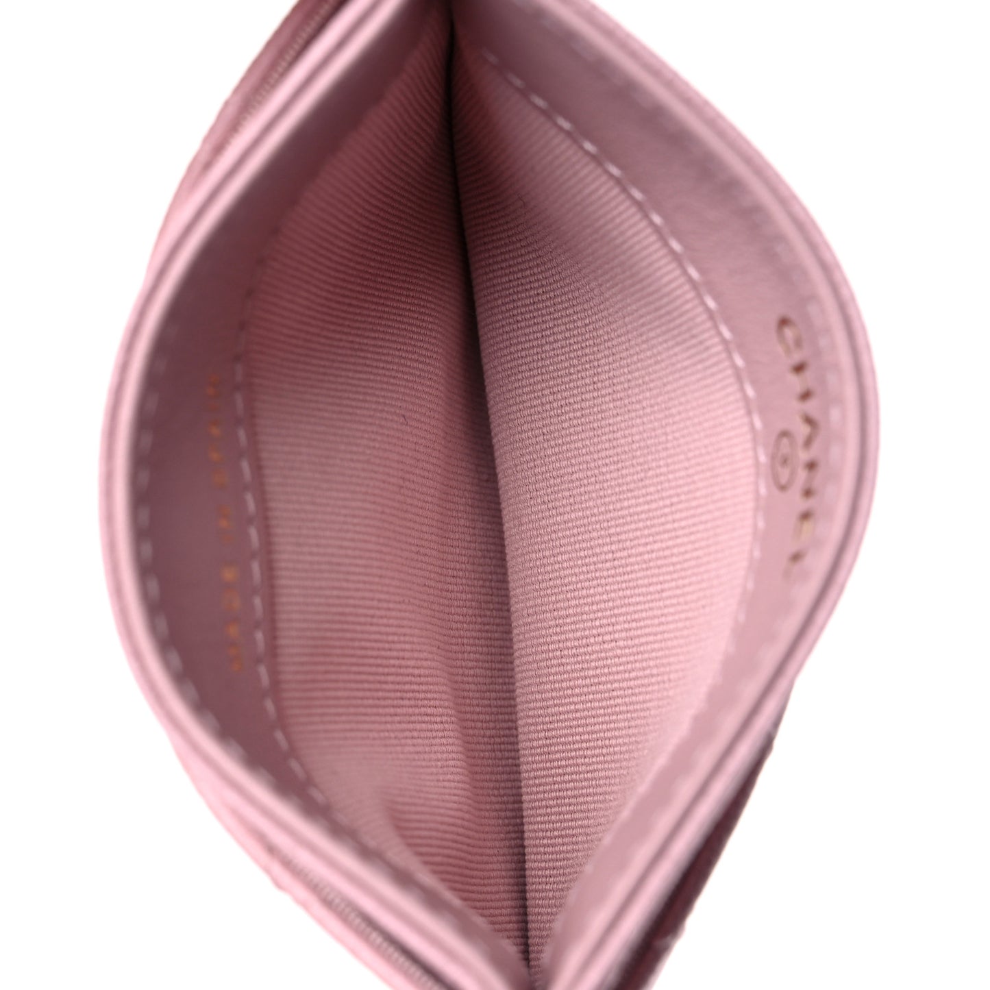 Caviar Quilted Studded CC Card Holder Light Pink