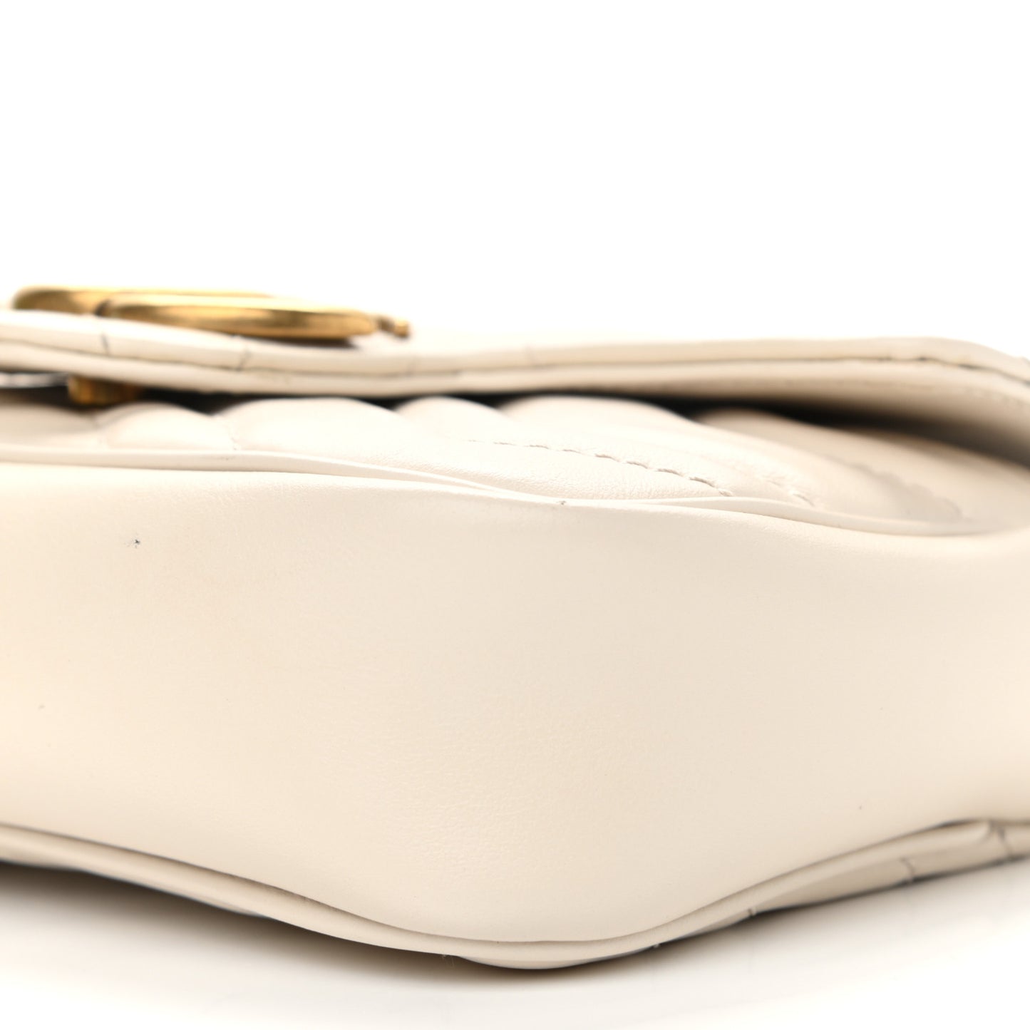 Calfskin Matelasse Super Mini GG Marmont Shoulder Bag White