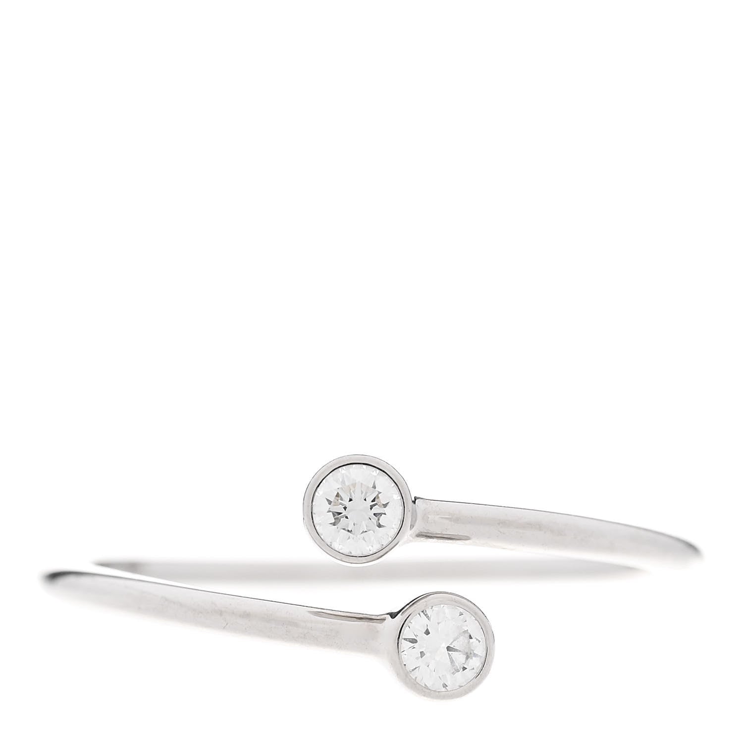Tiffany Platinum Diamond Elsa Peretti Hoop Ring 52 6 1 of 6