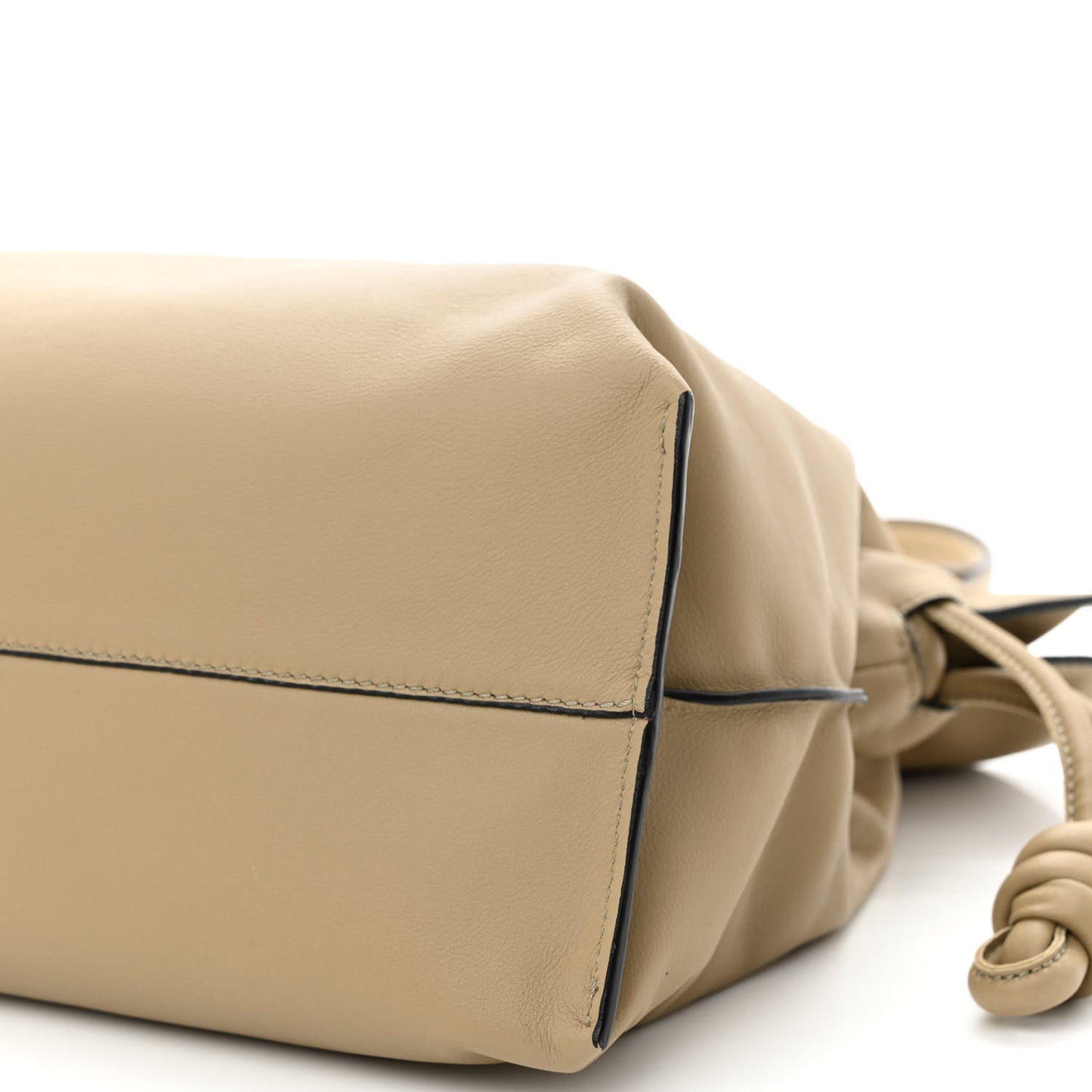 Nappa Calfskin Large Flamenco Knot Clutch Clay Green