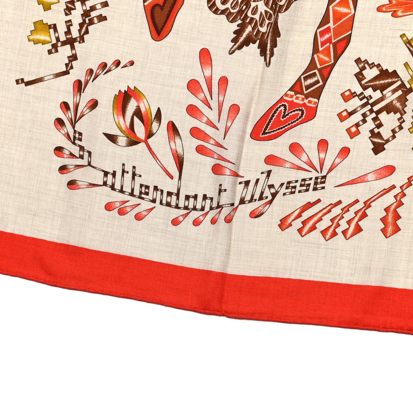 Cashmere Silk En Attendant Ulysse Shawl 140 Naturel Orange Brun