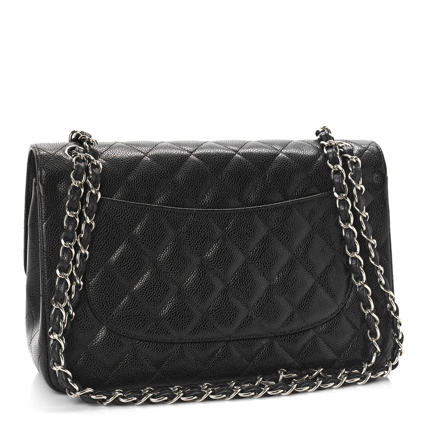 Caviar Quilted Jumbo Double Flap Black