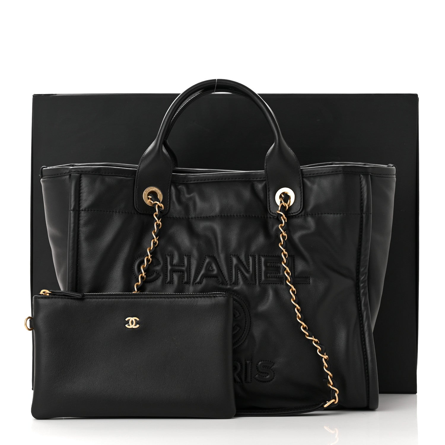 Chanel Calfskin Small Deauville Tote Black 13 of 13