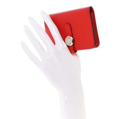 Hermes Togo Dogon Card Case Rouge Pivoine 2 of 11