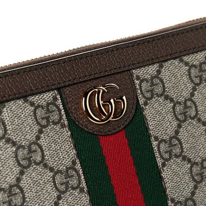 Gucci GG Supreme Monogram Web Ophidia Zip Around Wallet Brown 5 of 7