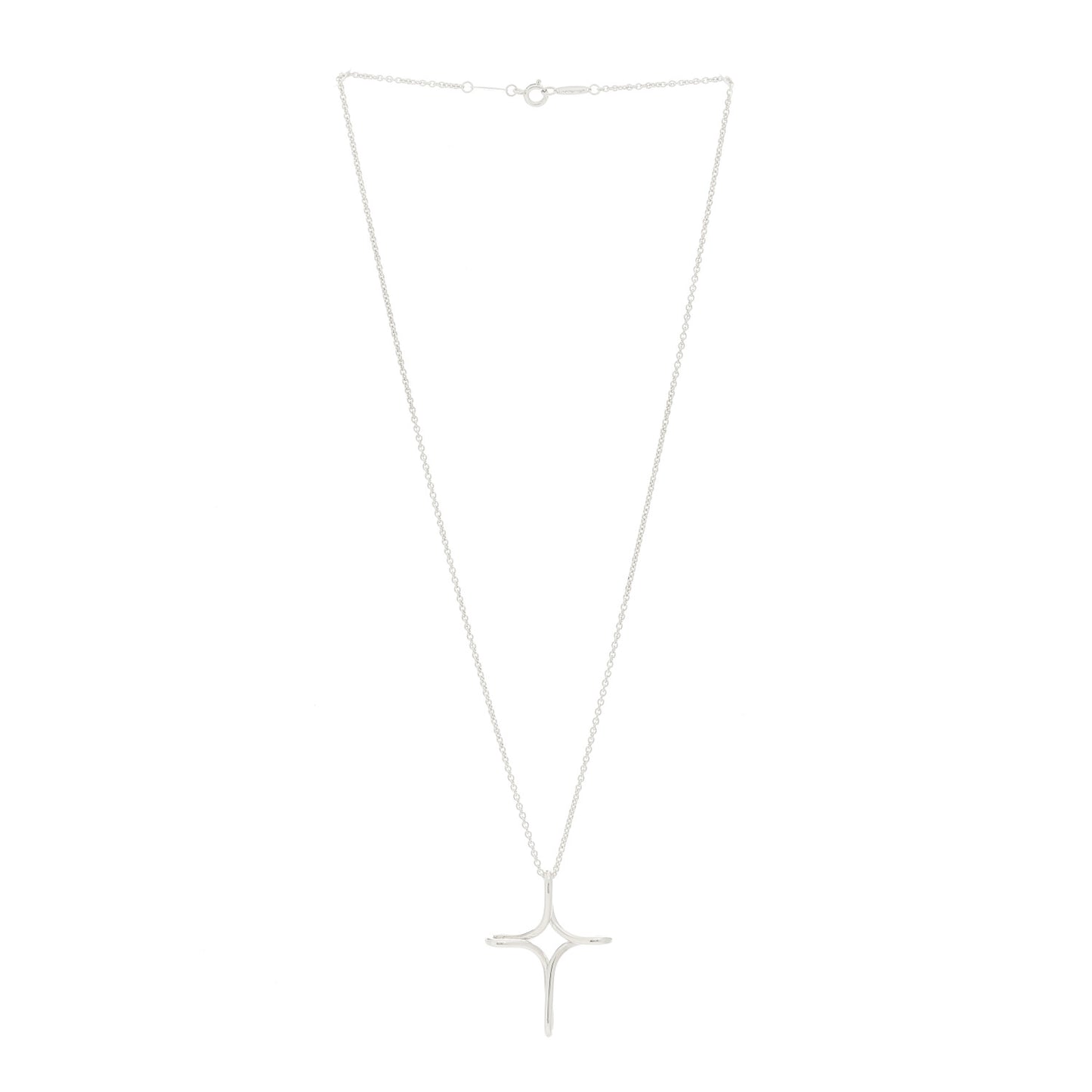 Sterling Silver Elsa Peretti Infinity Cross Pendant Necklace