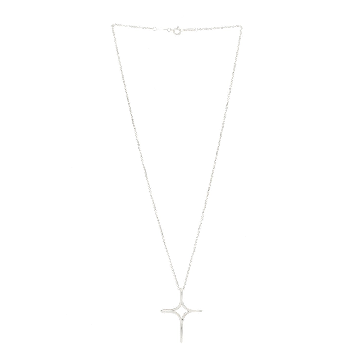 Tiffany Sterling Silver Elsa Peretti Infinity Cross Pendant Necklace 3 of 7