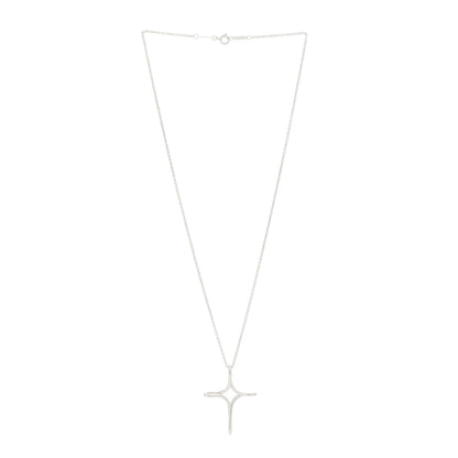 Tiffany Sterling Silver Elsa Peretti Infinity Cross Pendant Necklace 3 of 7
