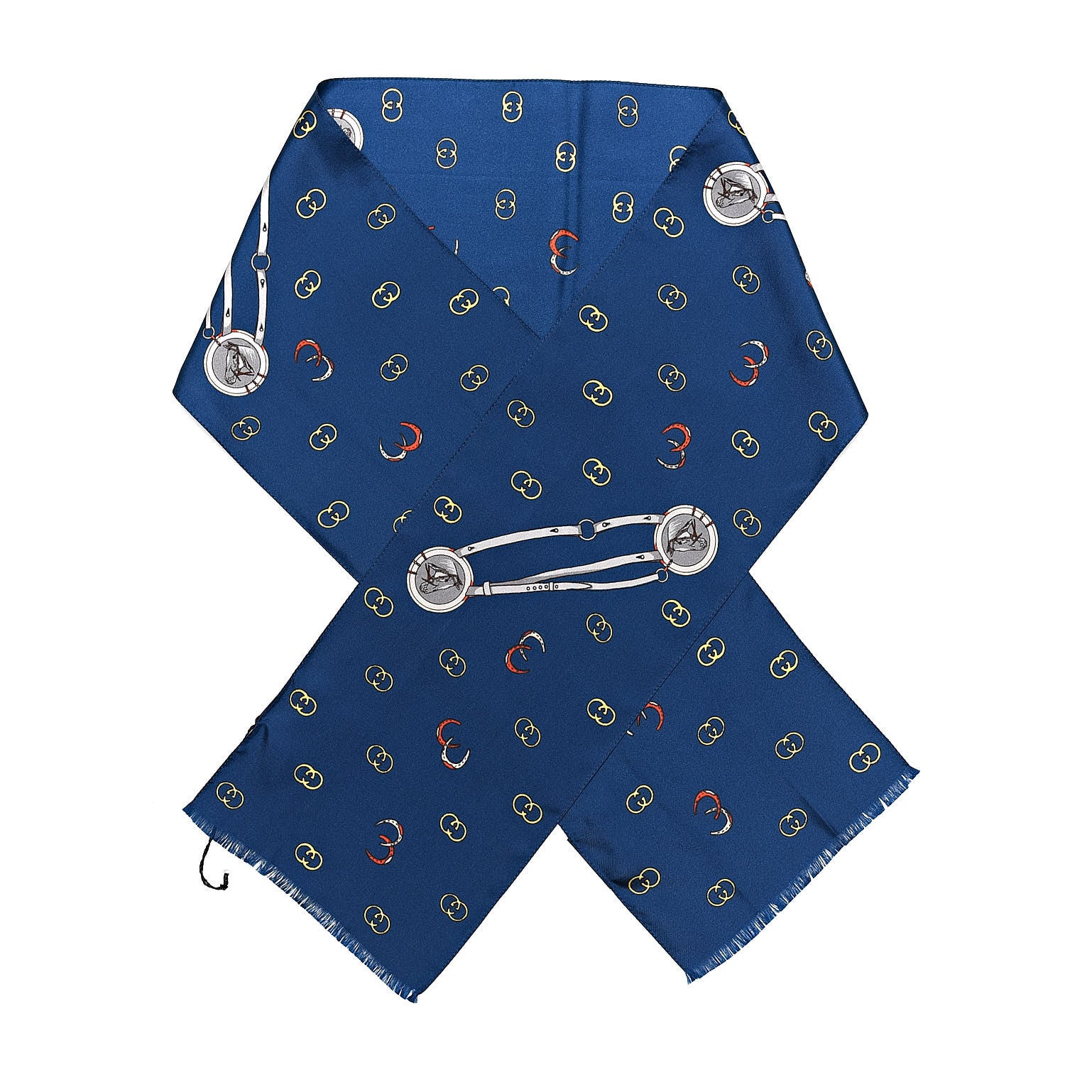 Gucci Silk Twill GG Horseshoe Blue 1 of 4