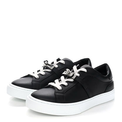 Hermes Calfskin Day Sneakers 38 Black 3 of 12
