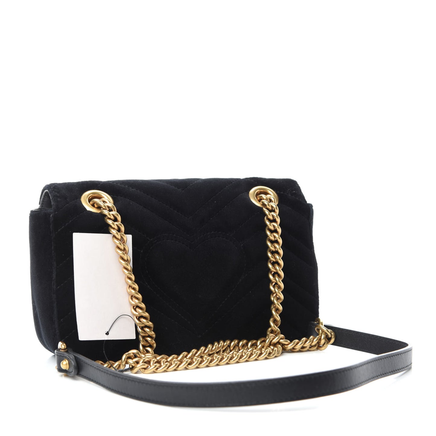 Velvet Matelasse Embroidered Mini GG Marmont Shoulder Bag Black