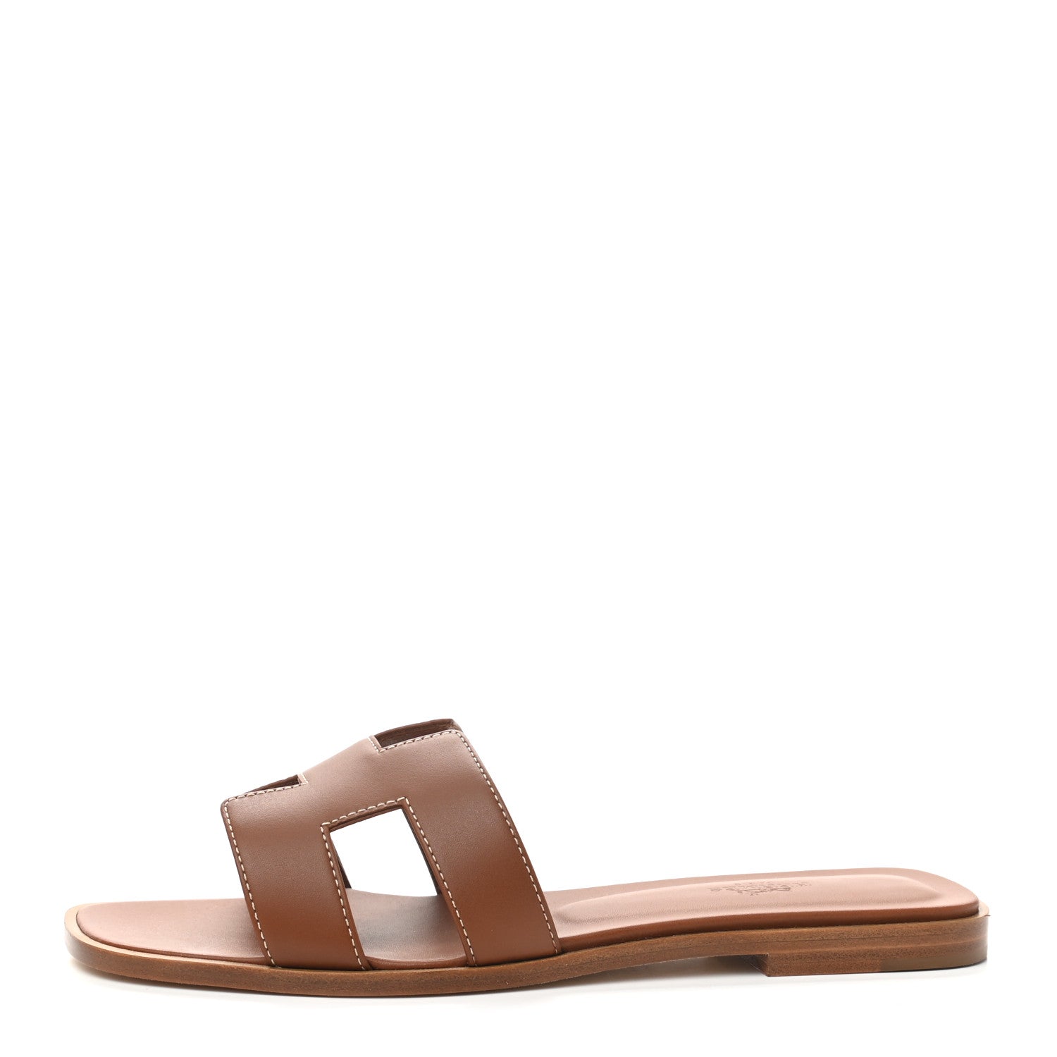 Hermes Box Calfskin Oran Sandals 39 Gold 1 of 9