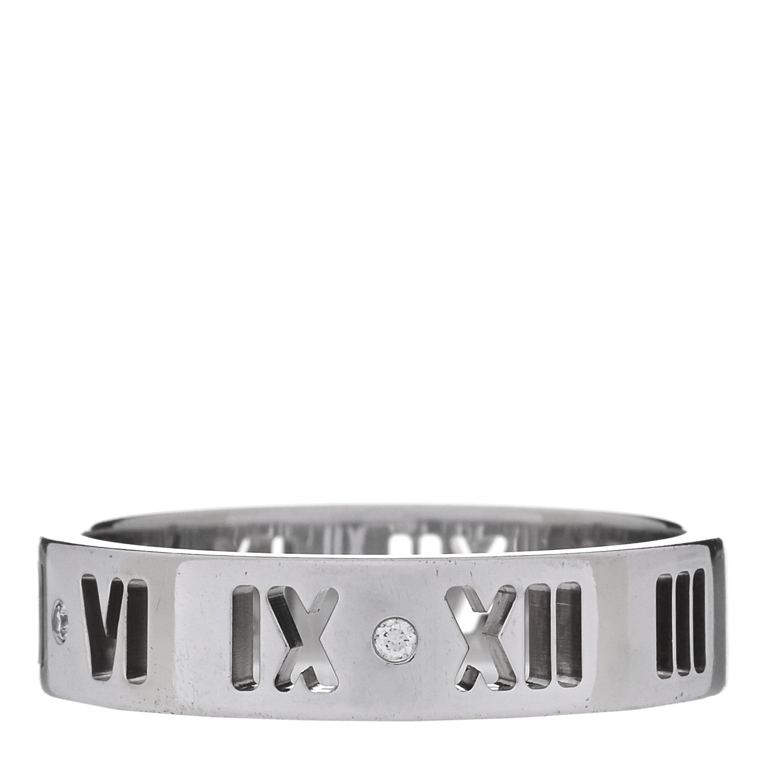 Tiffany 18K White Gold Diamond Atlas Pierced Ring 3 of 4