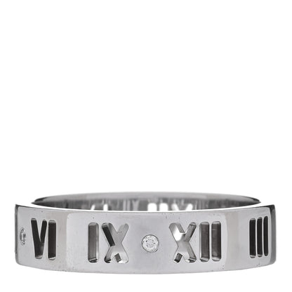 Tiffany 18K White Gold Diamond Atlas Pierced Ring 3 of 4