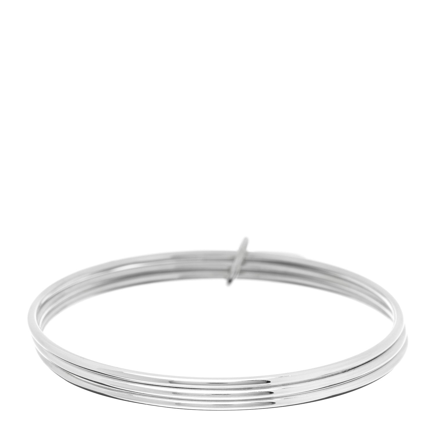 Tiffany Sterling Silver Heart Triple Bangle Bracelet 2 of 4