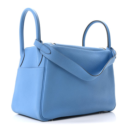 Hermes Taurillon Clemence Lindy 30 Bleu Paradis 3 of 10