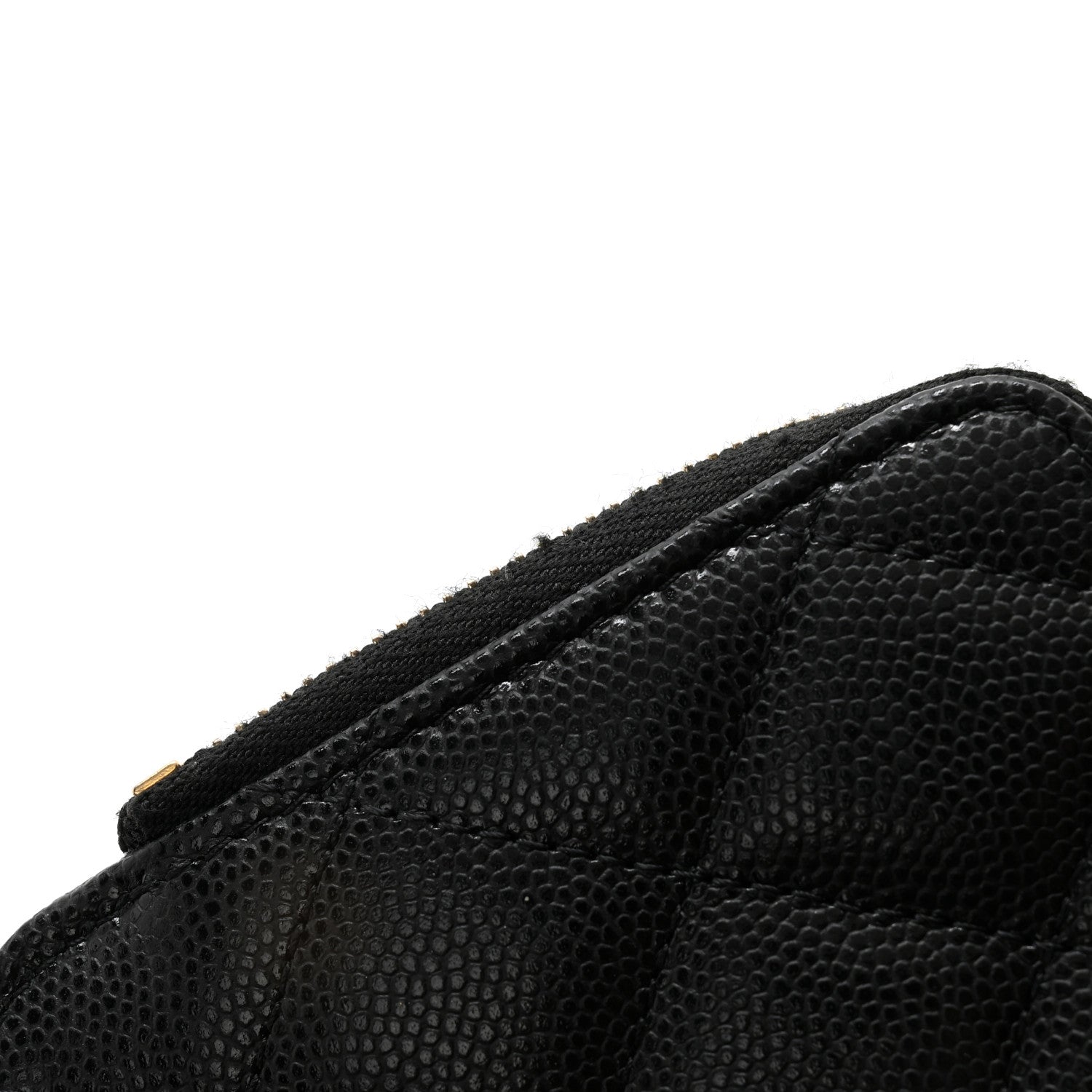 Chanel Caviar Quilted Phone Holder Zip Clutch Black 9 of 10