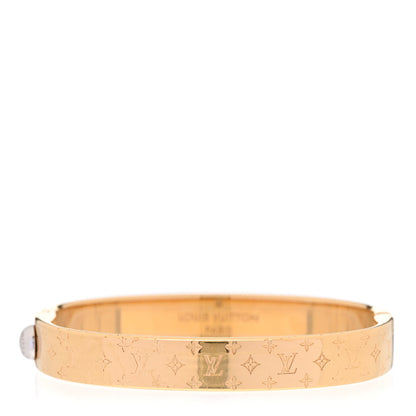 Louis Vuitton Brass Monogram Nanogram Cuff M Gold 1 of 8