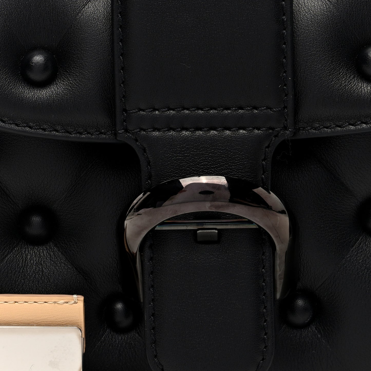 Grained Rodeo Calfskin Quilted Mini Brillant Satchel Black