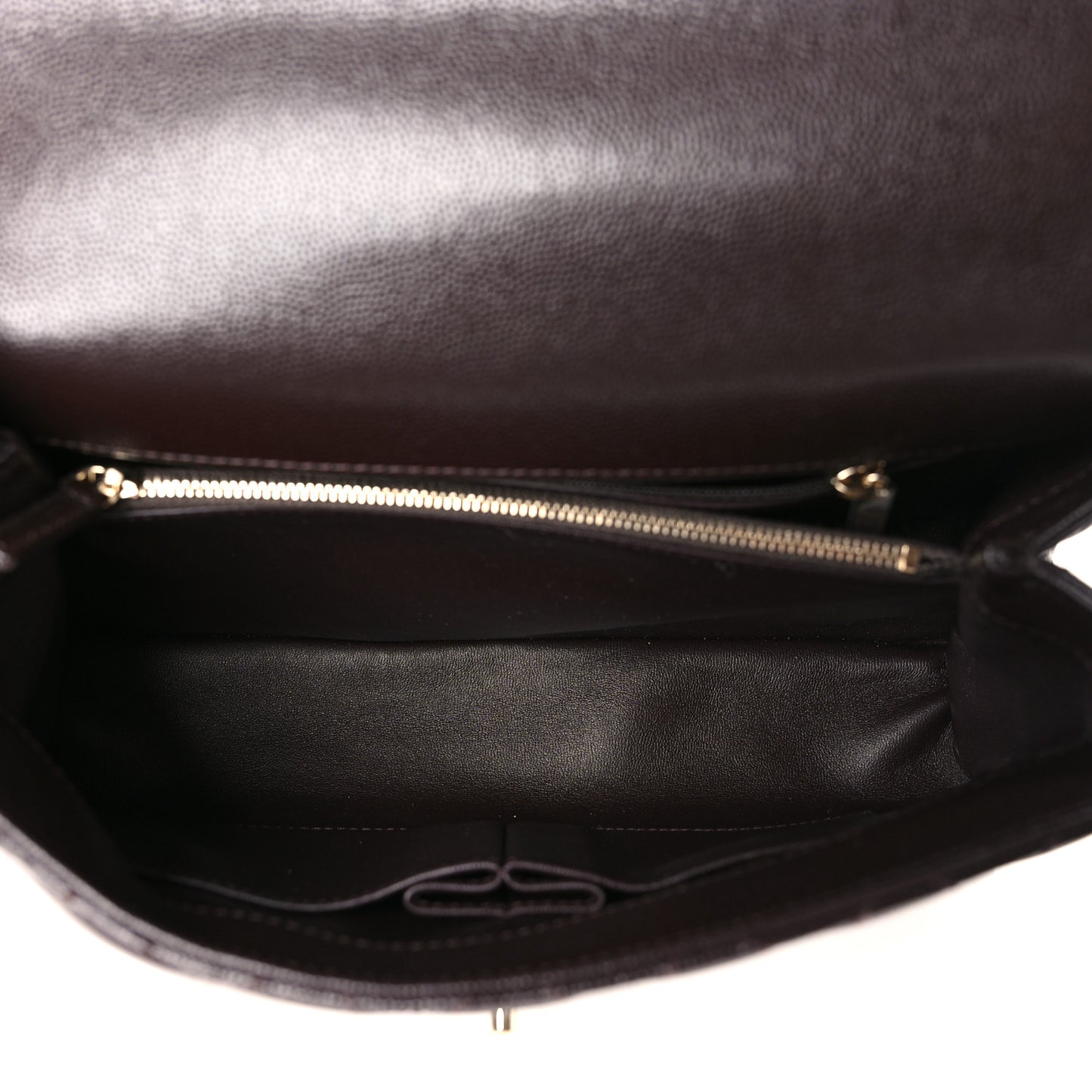 Caviar Quilted Small Coco Handle Flap Dark Brown