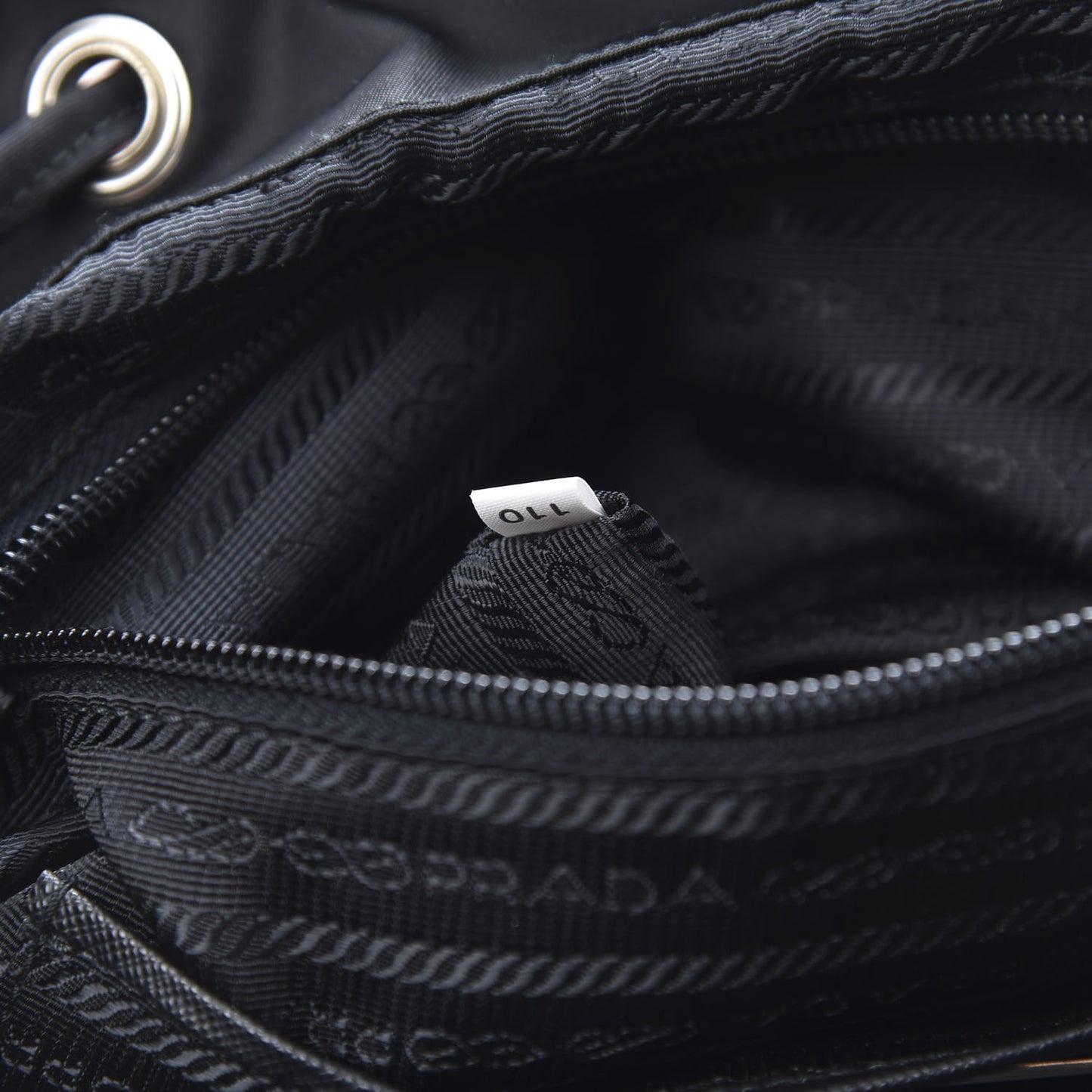 Tessuto Nylon Grommet Backpack Black