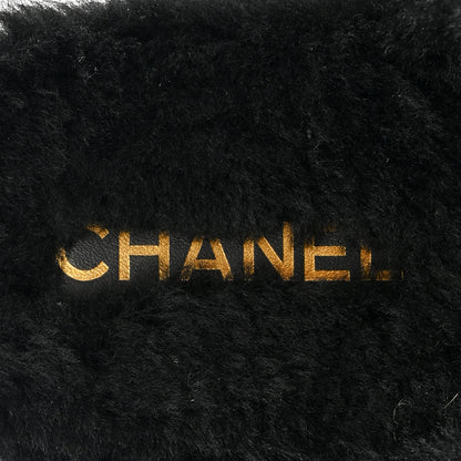 Chanel Shearling CC Flat Mules 38 Black 13 of 15
