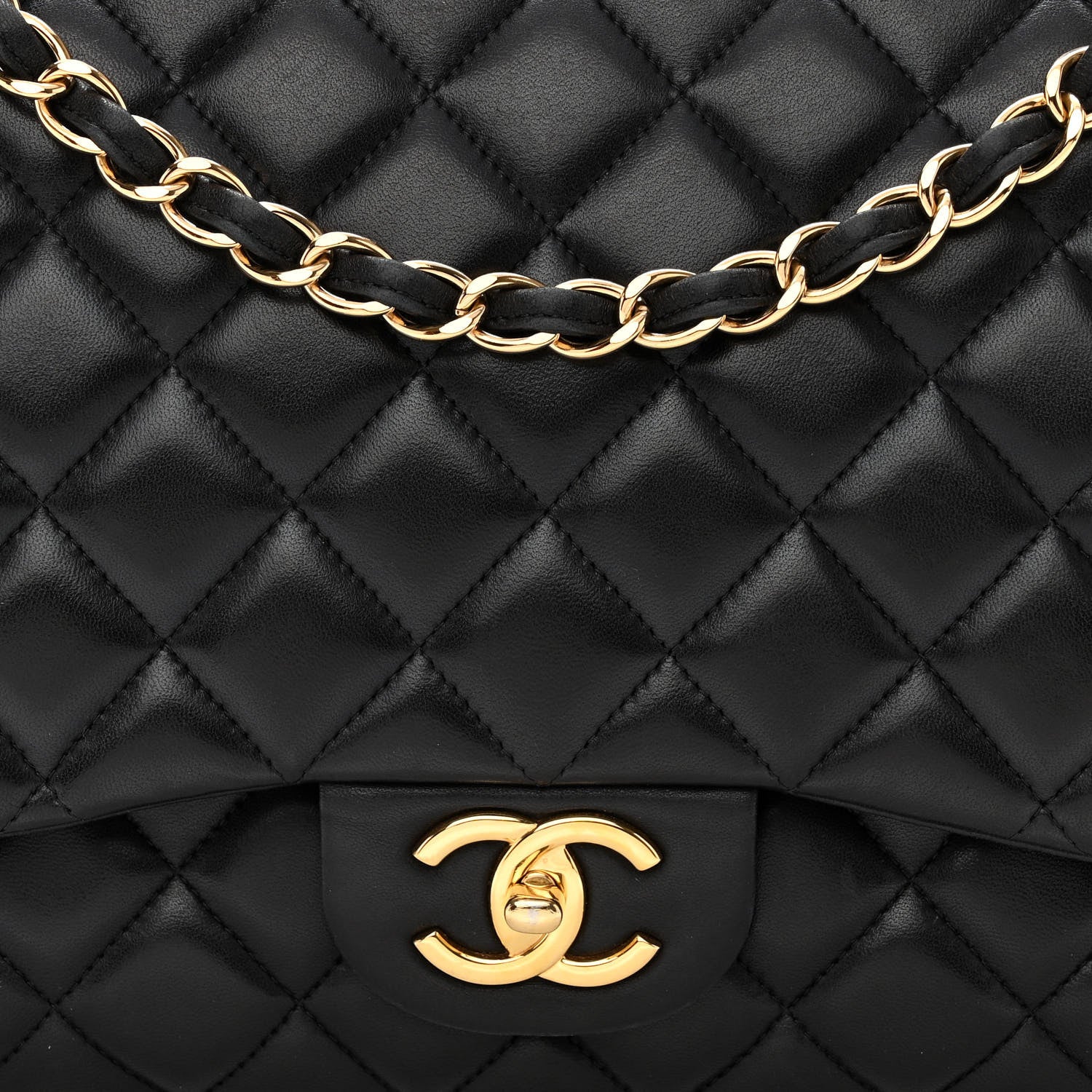 Chanel Lambskin Quilted Maxi Double Flap Black 9 of 13