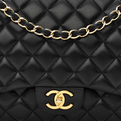 Chanel Lambskin Quilted Maxi Double Flap Black 9 of 13