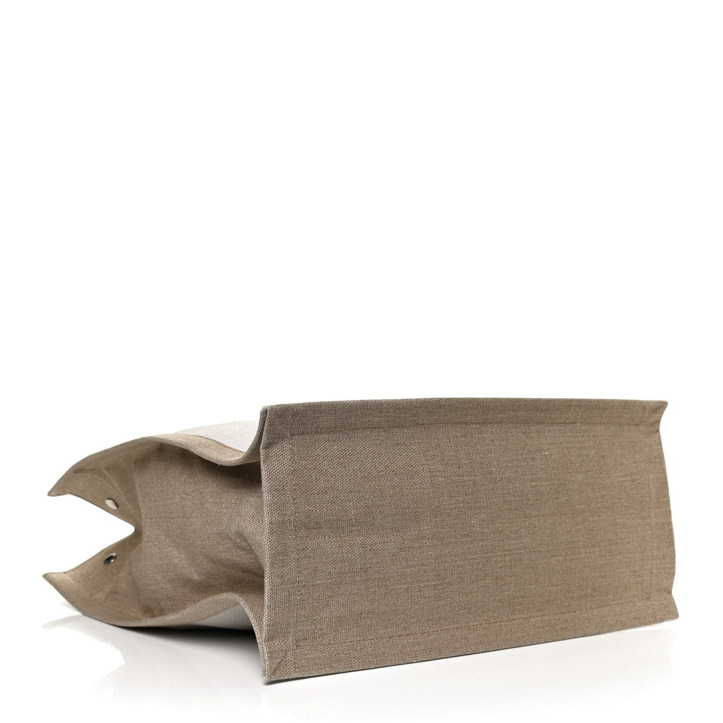 Linen Calfskin Rive Gauche North South Tote Optic White