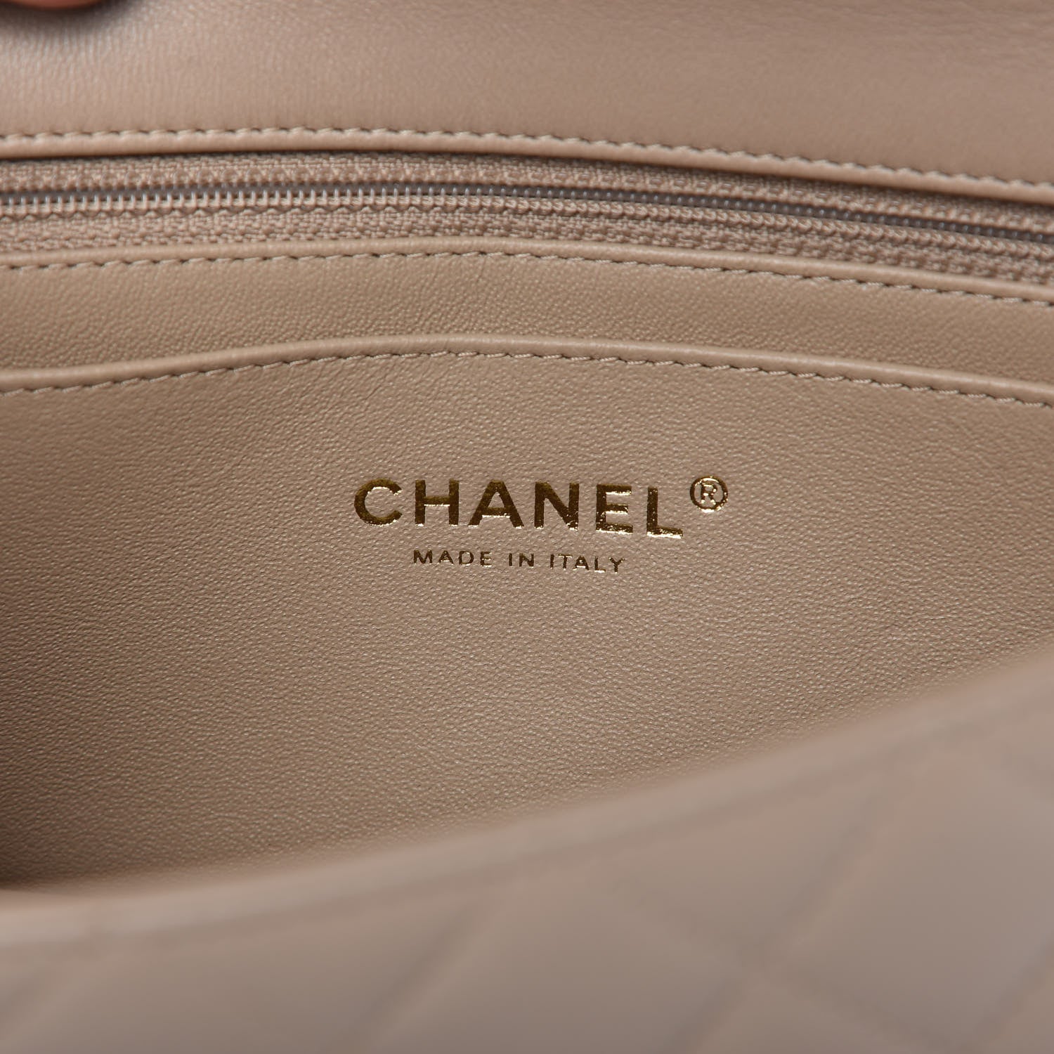 Chanel Lambskin Quilted Mini Rectangular Flap Dark Beige 8 of 12