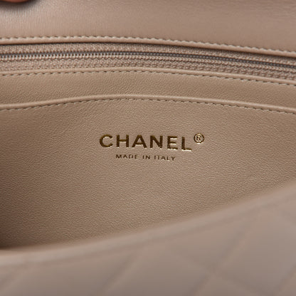 Chanel Lambskin Quilted Mini Rectangular Flap Dark Beige 8 of 12