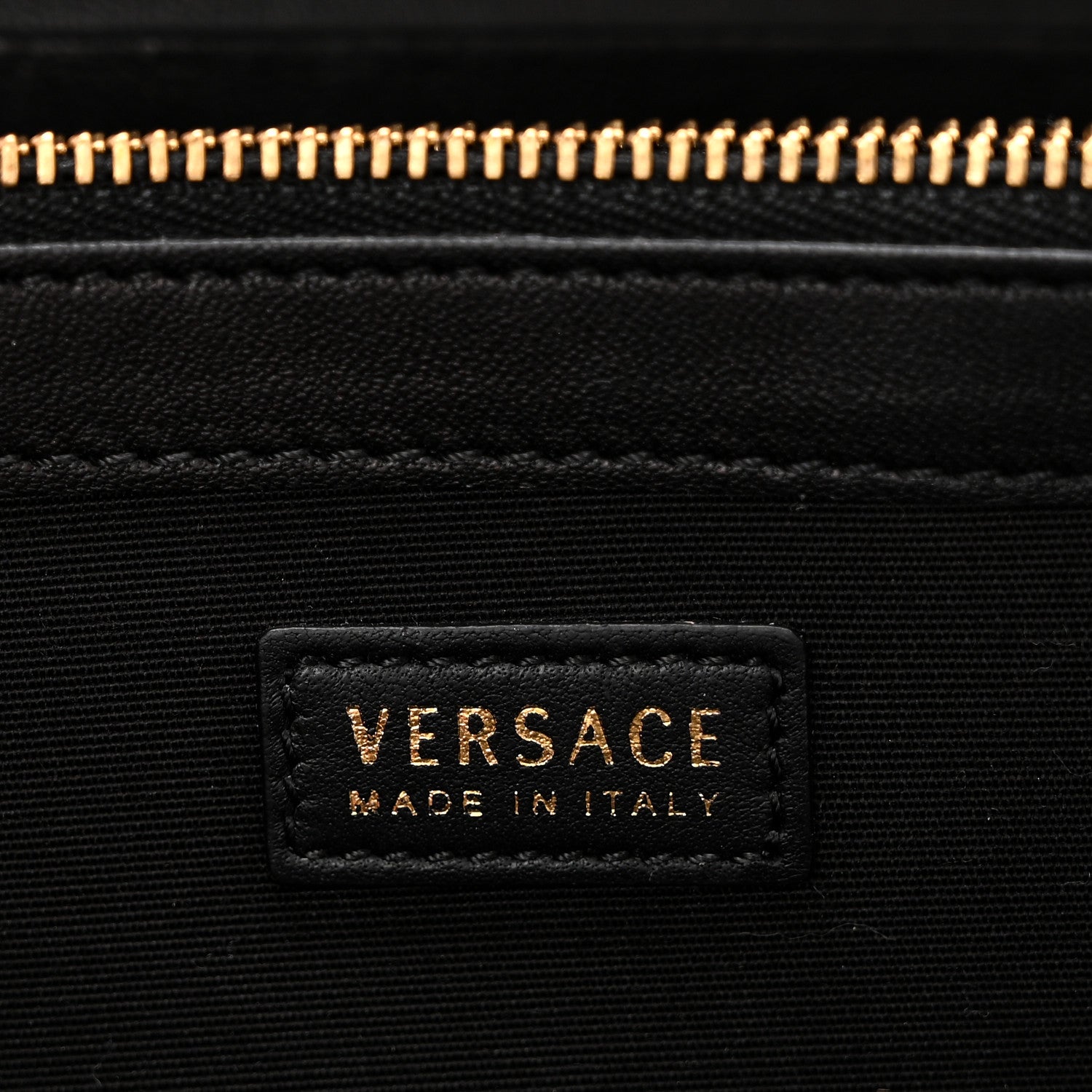 Versace Lambskin Studded Quilted Medusa Wallet on Chain Crossbody Black Gold 6 of 9